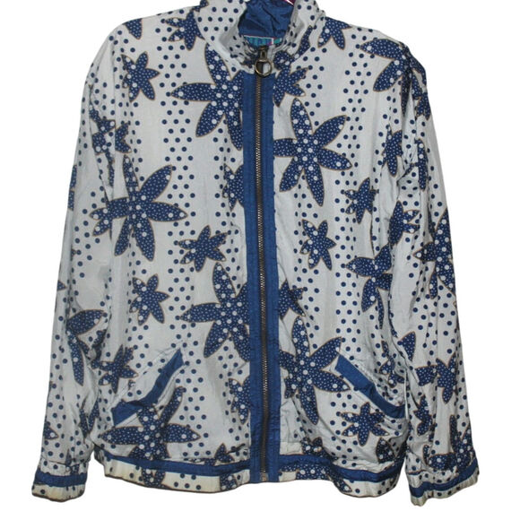 Vintage High Intensity Track Wind Breaker Floral Jacket Size Medium - Picture 1 of 5